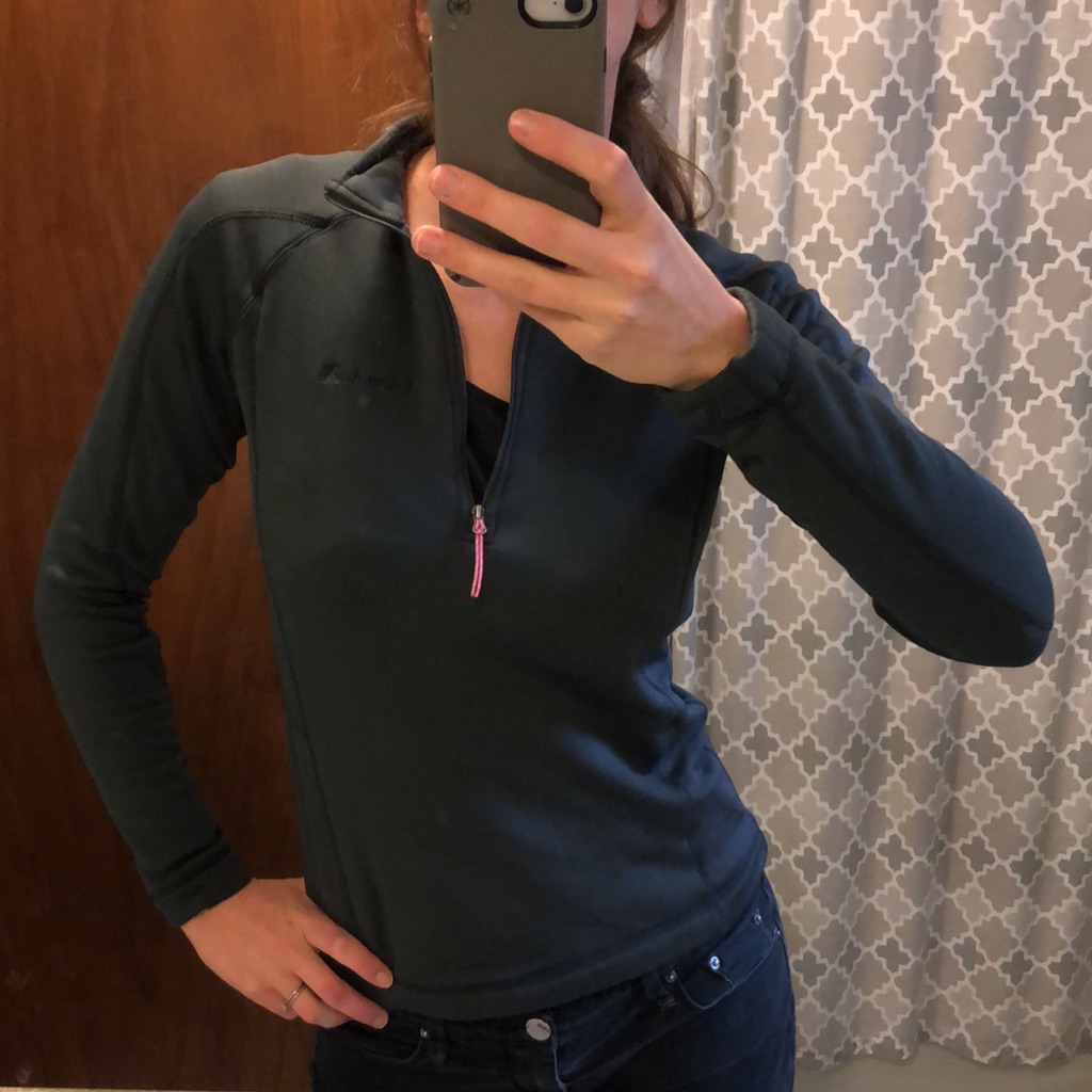 Fleece Base Layer Gray Zip Pullover